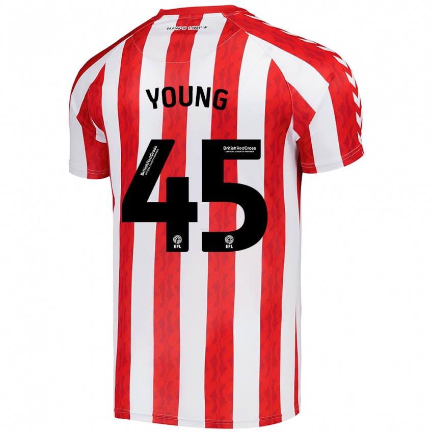 Niño Camiseta Matthew Young #45 Rojo Blanco 1ª Equipación 2024/25 La Camisa Perú