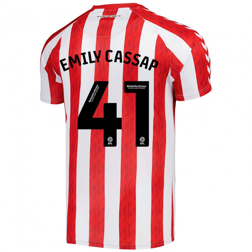 Niño Camiseta Emily Cassap #41 Rojo Blanco 1ª Equipación 2024/25 La Camisa Perú