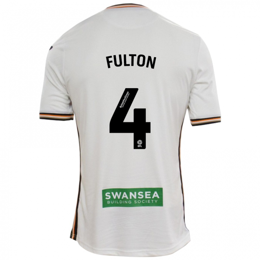 Niño Camiseta Jay Fulton #4 Blanco 1ª Equipación 2024/25 La Camisa Perú