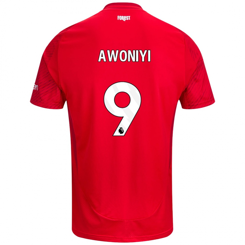 Niño Camiseta Taiwo Awoniyi #9 Rojo Blanco 1ª Equipación 2024/25 La Camisa Perú