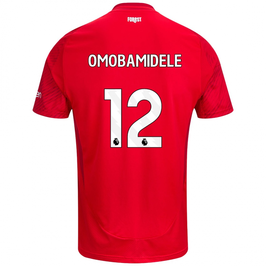 Niño Camiseta Andrew Omobamidele #12 Rojo Blanco 1ª Equipación 2024/25 La Camisa Perú