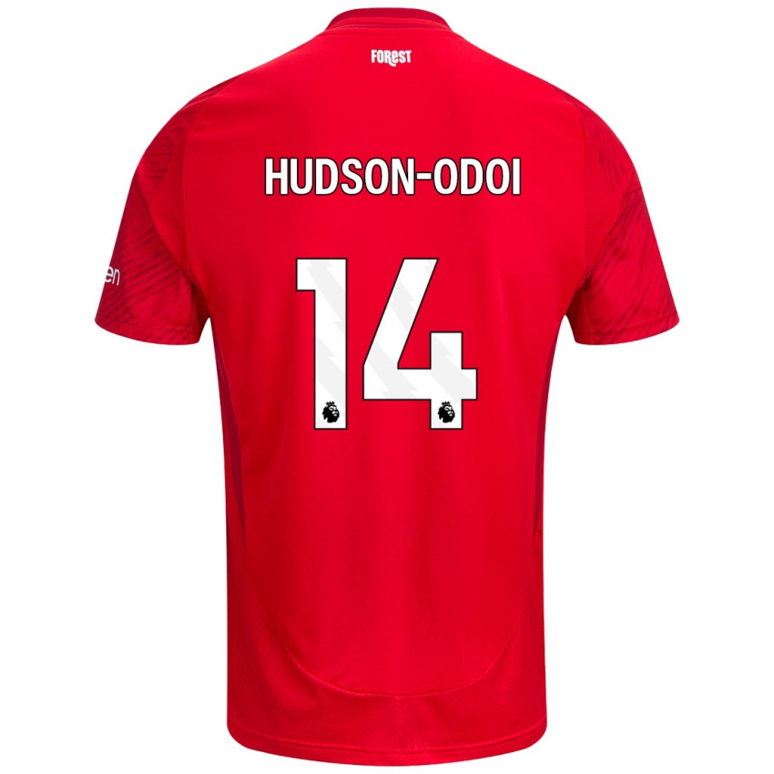 Niño Camiseta Callum Hudson-Odoi #14 Rojo Blanco 1ª Equipación 2024/25 La Camisa Perú