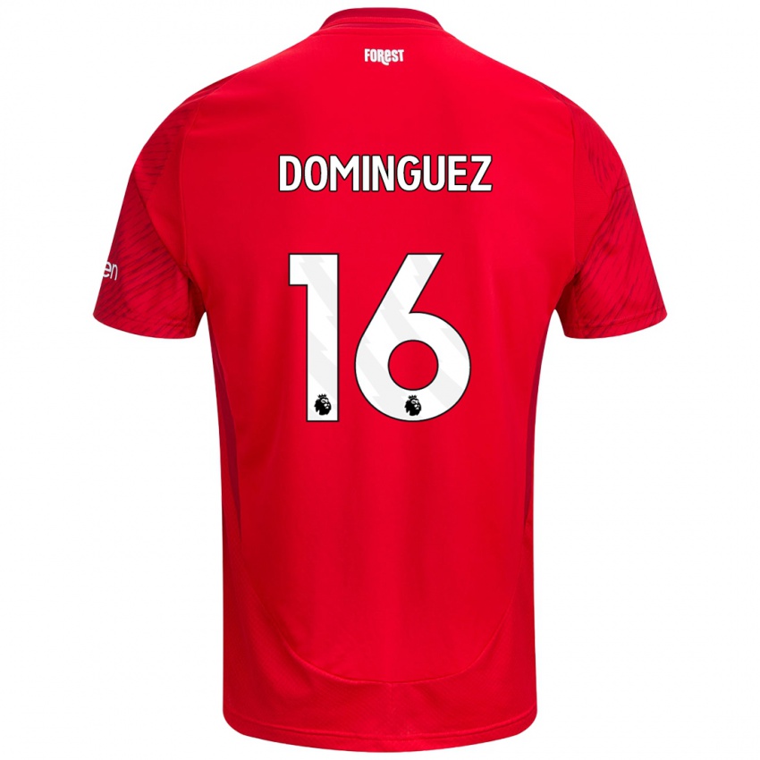 Niño Camiseta Nicolás Domínguez #16 Rojo Blanco 1ª Equipación 2024/25 La Camisa Perú