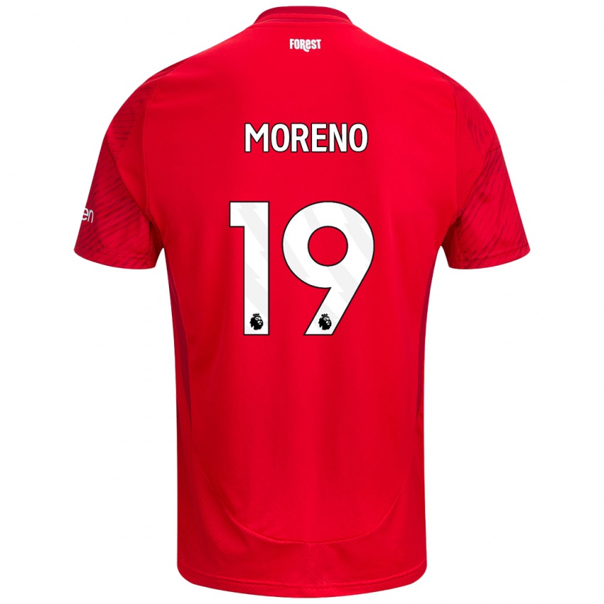 Niño Camiseta Álex Moreno #19 Rojo Blanco 1ª Equipación 2024/25 La Camisa Perú