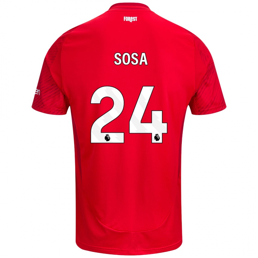 Niño Camiseta Ramón Sosa #24 Rojo Blanco 1ª Equipación 2024/25 La Camisa Perú