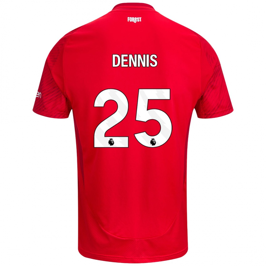 Niño Camiseta Emmanuel Dennis #25 Rojo Blanco 1ª Equipación 2024/25 La Camisa Perú