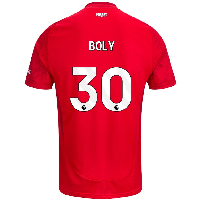 Niño Camiseta Willy Boly #30 Rojo Blanco 1ª Equipación 2024/25 La Camisa Perú