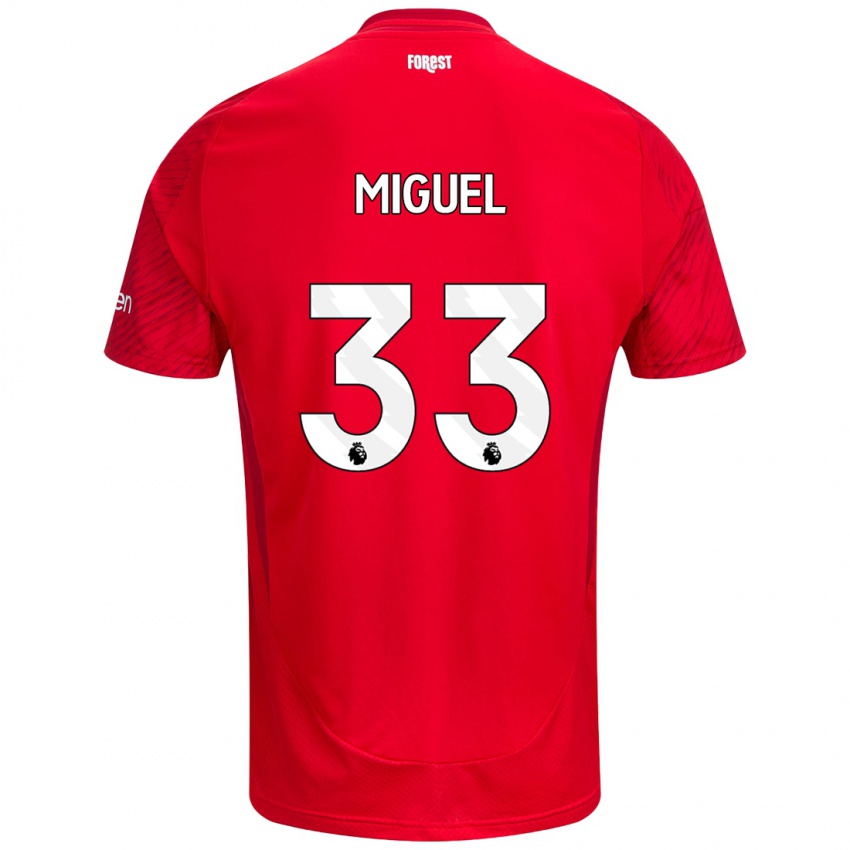 Niño Camiseta Carlos Miguel #33 Rojo Blanco 1ª Equipación 2024/25 La Camisa Perú