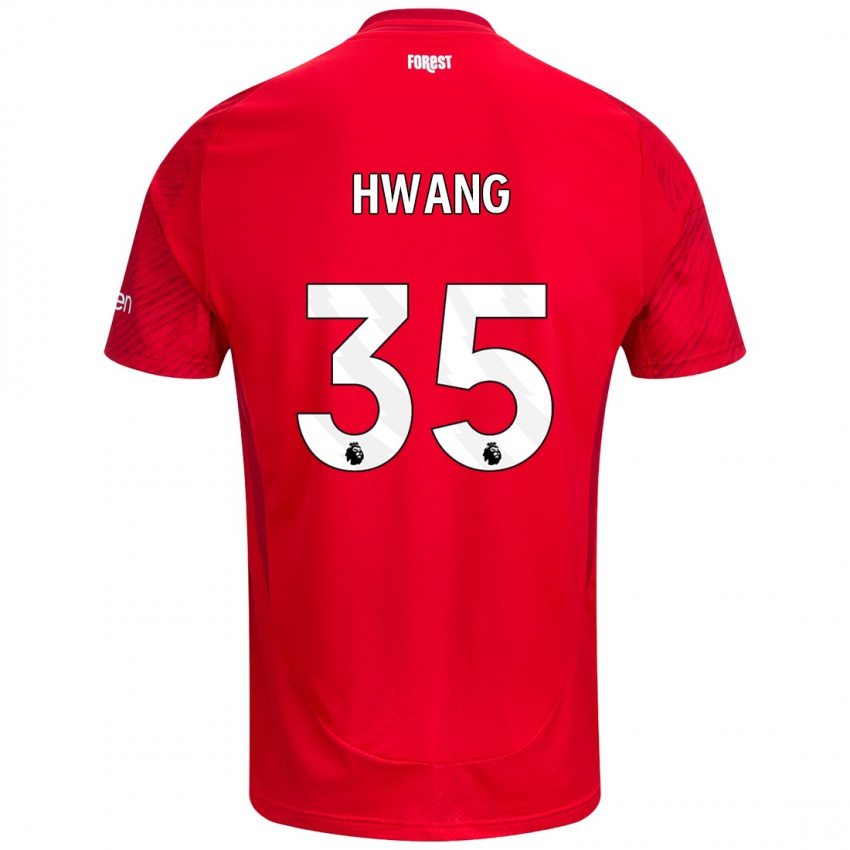 Niño Camiseta Ui-Jo Hwang #35 Rojo Blanco 1ª Equipación 2024/25 La Camisa Perú