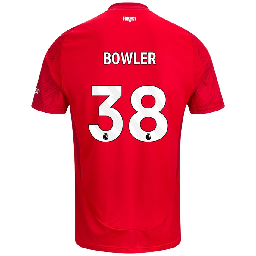 Niño Camiseta Josh Bowler #38 Rojo Blanco 1ª Equipación 2024/25 La Camisa Perú