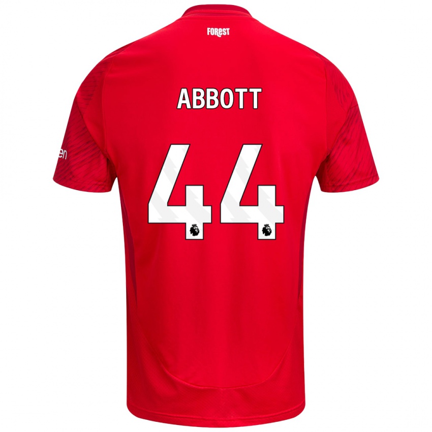 Niño Camiseta Zach Abbott #44 Rojo Blanco 1ª Equipación 2024/25 La Camisa Perú