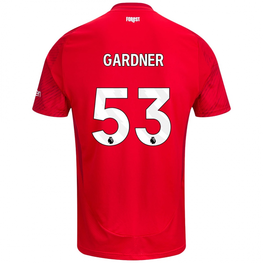 Niño Camiseta Joe Gardner #53 Rojo Blanco 1ª Equipación 2024/25 La Camisa Perú