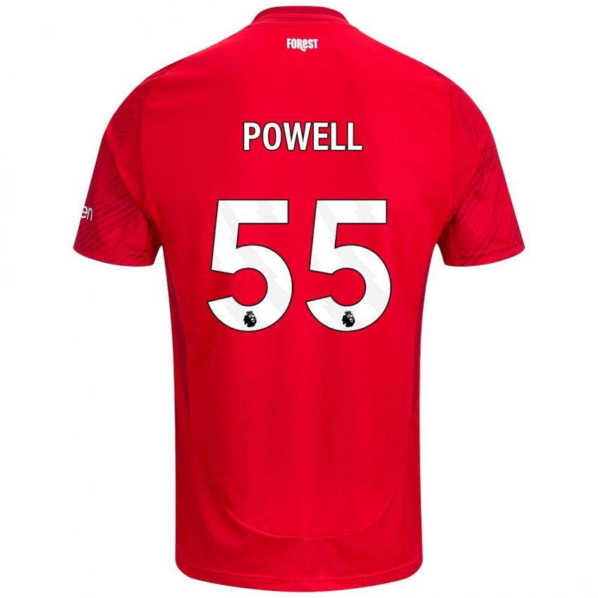 Niño Camiseta Josh Powell #55 Rojo Blanco 1ª Equipación 2024/25 La Camisa Perú