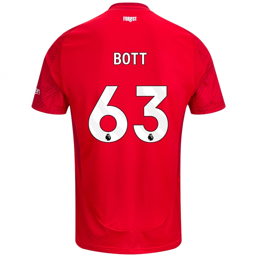 Niño Camiseta Aaron Bott #63 Rojo Blanco 1ª Equipación 2024/25 La Camisa Perú