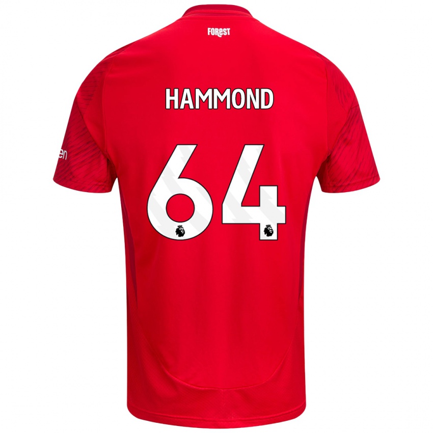 Niño Camiseta Ben Hammond #64 Rojo Blanco 1ª Equipación 2024/25 La Camisa Perú