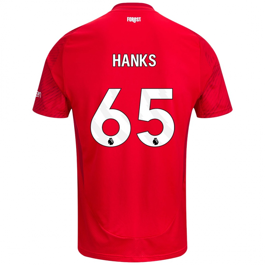 Niño Camiseta Justin Hanks #65 Rojo Blanco 1ª Equipación 2024/25 La Camisa Perú