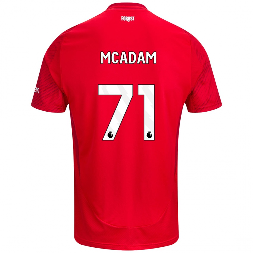 Niño Camiseta Kyle Mcadam #71 Rojo Blanco 1ª Equipación 2024/25 La Camisa Perú