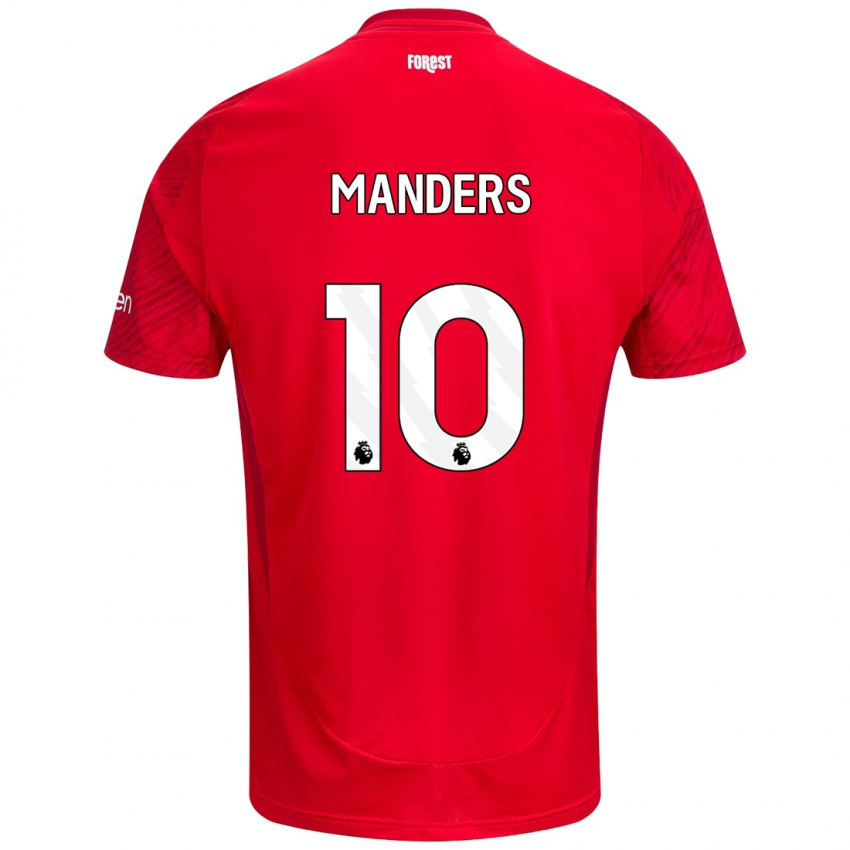 Niño Camiseta Holly Manders #10 Rojo Blanco 1ª Equipación 2024/25 La Camisa Perú