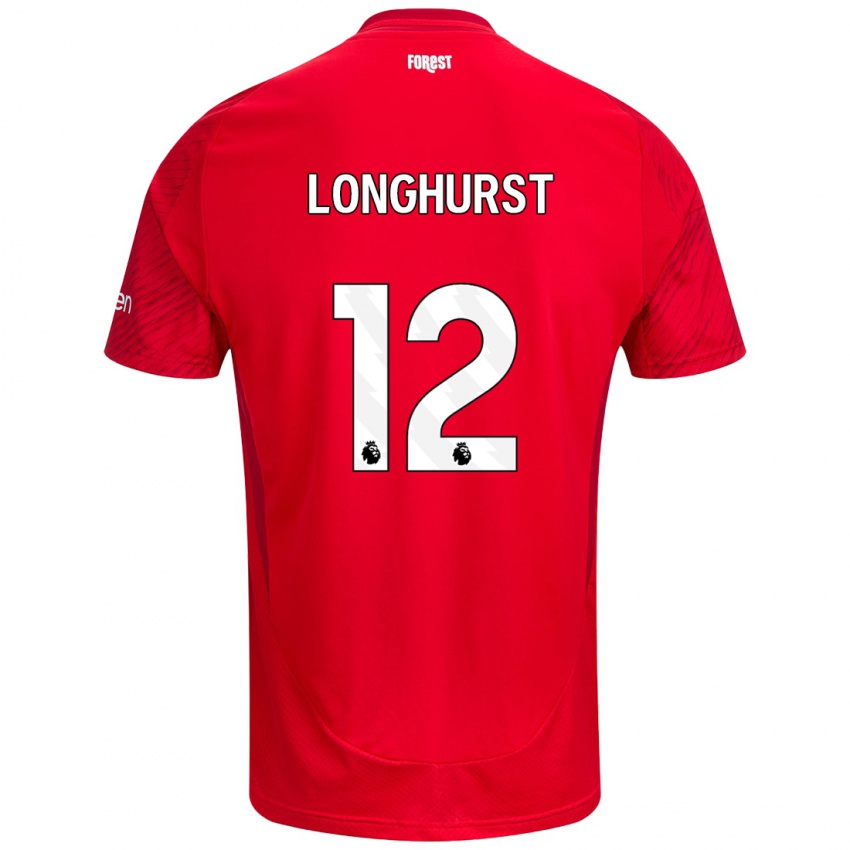 Niño Camiseta Kate Longhurst #12 Rojo Blanco 1ª Equipación 2024/25 La Camisa Perú