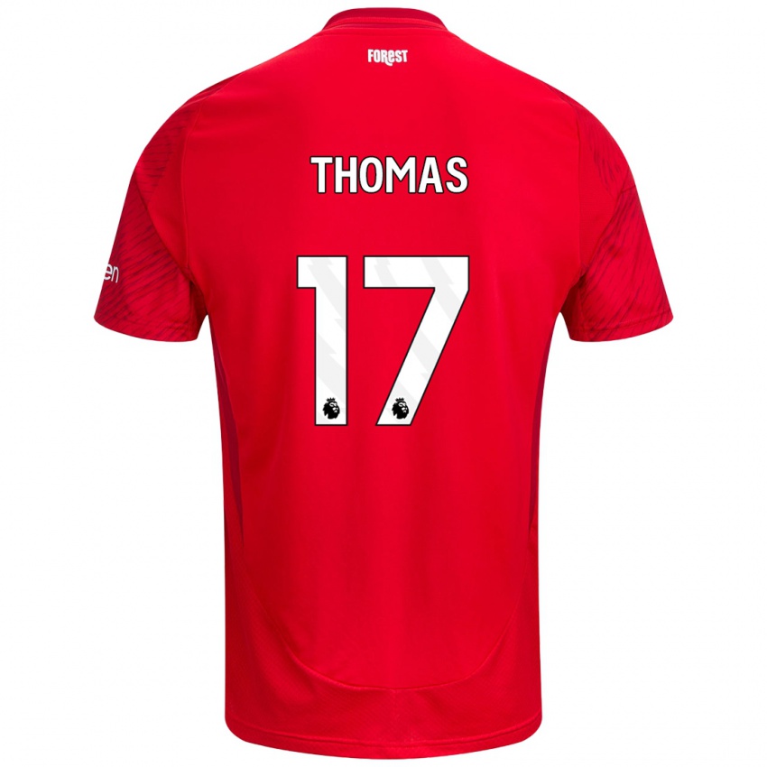 Niño Camiseta Freya Thomas #17 Rojo Blanco 1ª Equipación 2024/25 La Camisa Perú