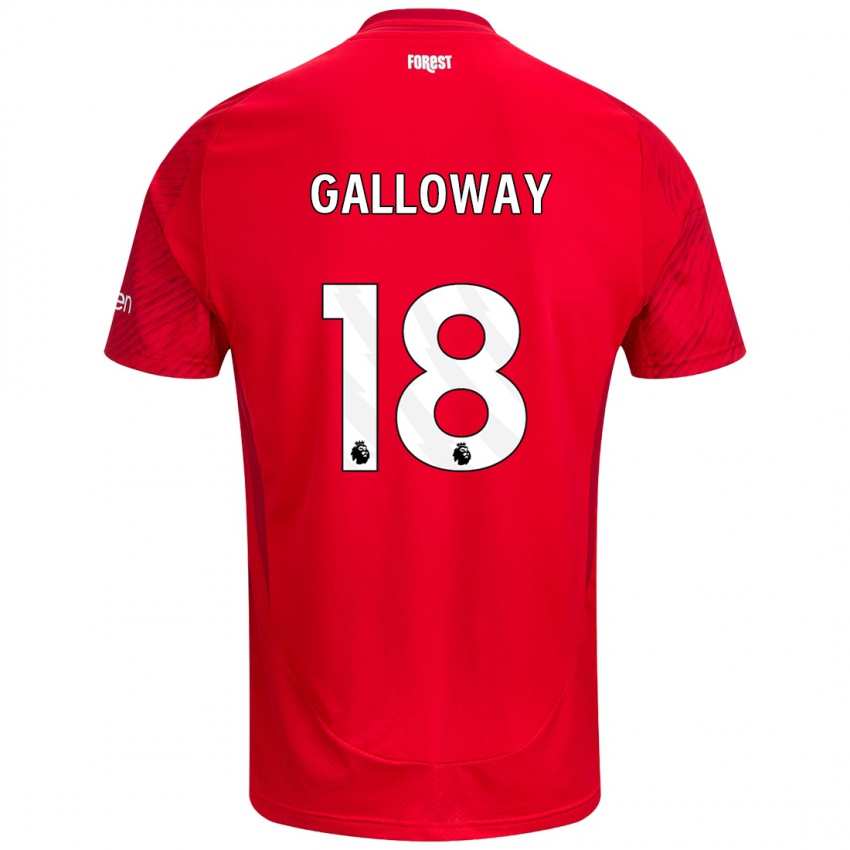 Niño Camiseta Bridget Galloway #18 Rojo Blanco 1ª Equipación 2024/25 La Camisa Perú