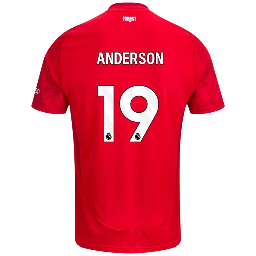 Niño Camiseta Becky Anderson #19 Rojo Blanco 1ª Equipación 2024/25 La Camisa Perú