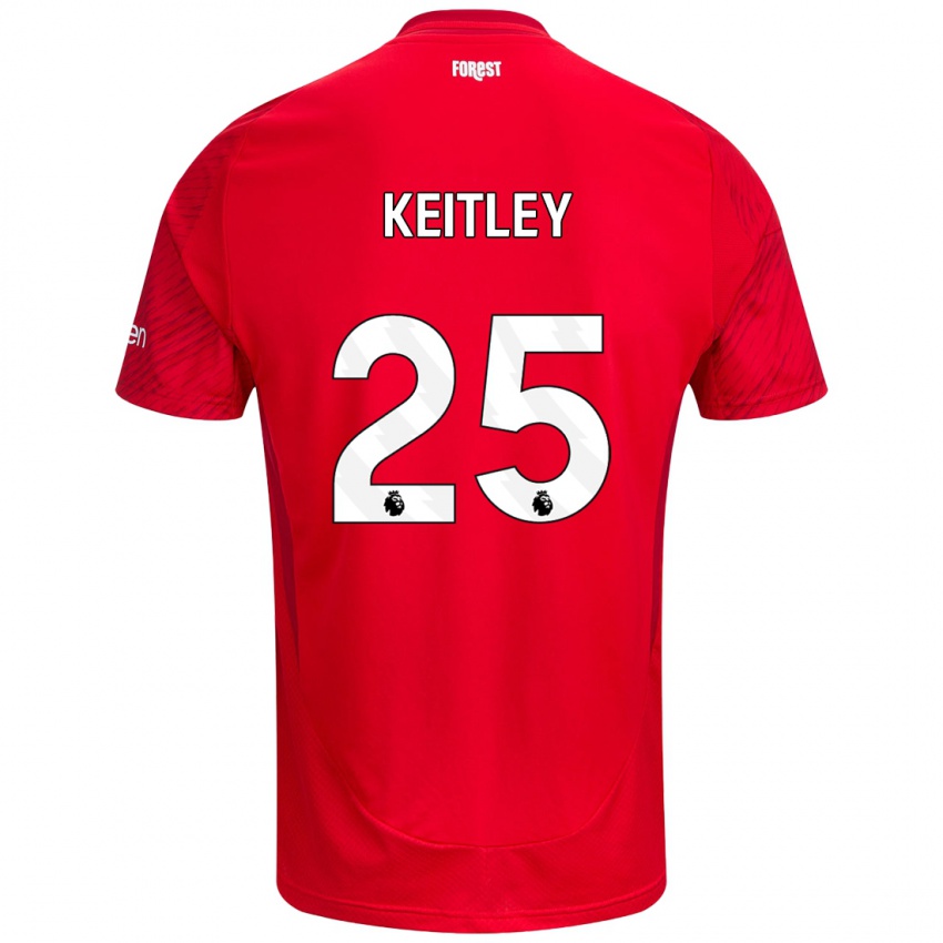 Niño Camiseta Alice Keitley #25 Rojo Blanco 1ª Equipación 2024/25 La Camisa Perú