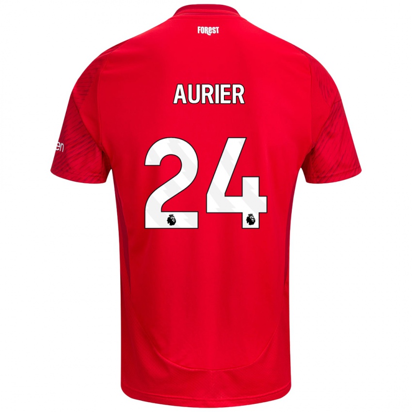 Niño Camiseta Serge Aurier #24 Rojo Blanco 1ª Equipación 2024/25 La Camisa Perú