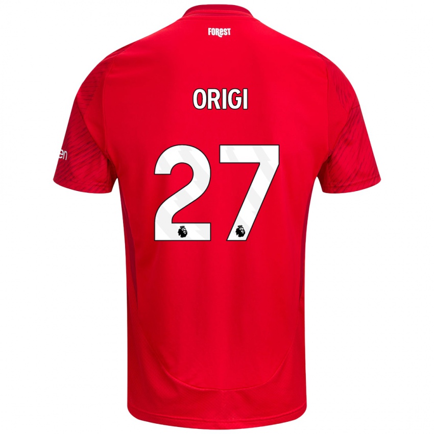 Niño Camiseta Divock Origi #27 Rojo Blanco 1ª Equipación 2024/25 La Camisa Perú