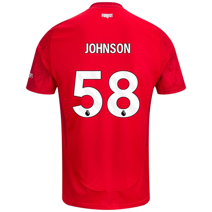 Niño Camiseta Pharrell Johnson #58 Rojo Blanco 1ª Equipación 2024/25 La Camisa Perú