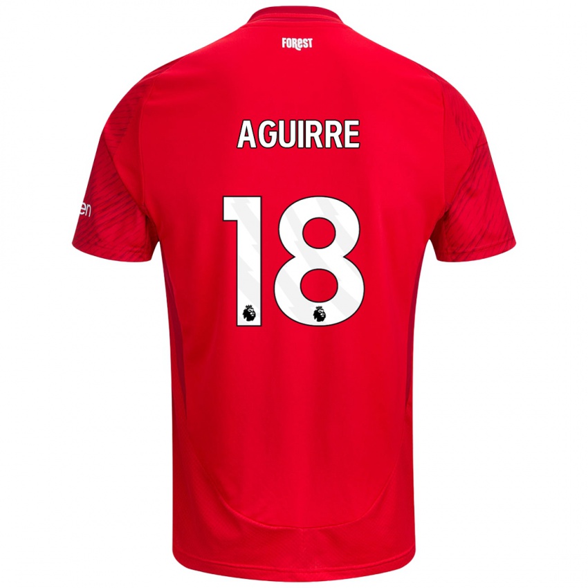 Niño Camiseta Aja Aguirre #18 Rojo Blanco 1ª Equipación 2024/25 La Camisa Perú