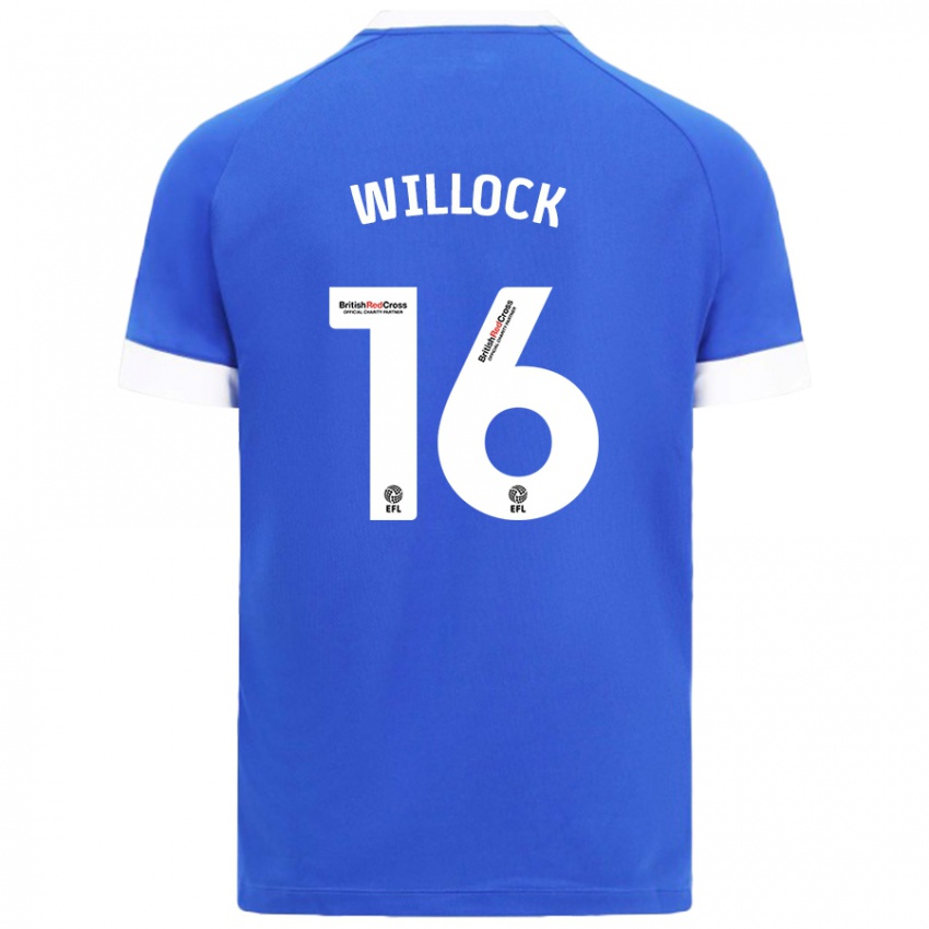 Niño Camiseta Chris Willock #16 Azul Cielo 1ª Equipación 2024/25 La Camisa Perú