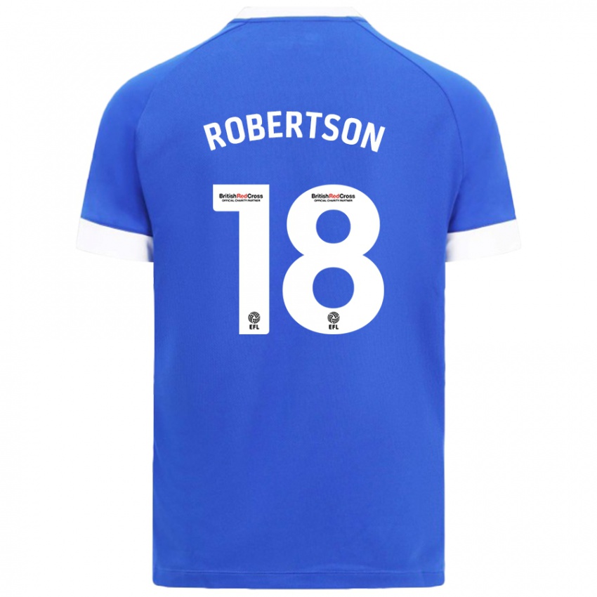 Niño Camiseta Alex Robertson #18 Azul Cielo 1ª Equipación 2024/25 La Camisa Perú