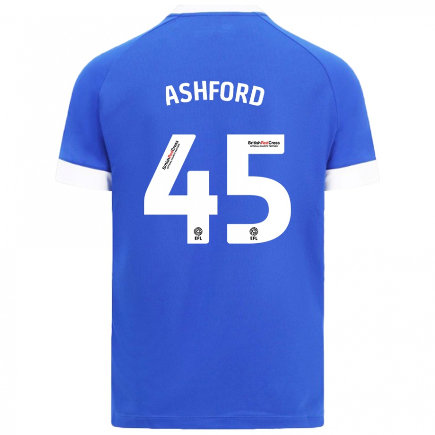 Niño Camiseta Cian Ashford #45 Azul Cielo 1ª Equipación 2024/25 La Camisa Perú