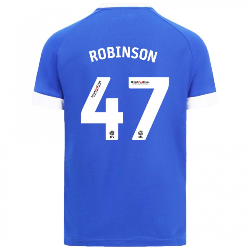 Niño Camiseta Callum Robinson #47 Azul Cielo 1ª Equipación 2024/25 La Camisa Perú