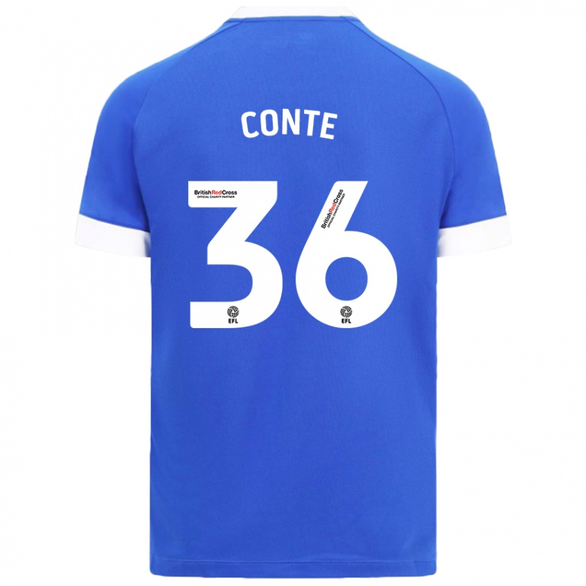 Niño Camiseta Raheem Conte #36 Azul Cielo 1ª Equipación 2024/25 La Camisa Perú