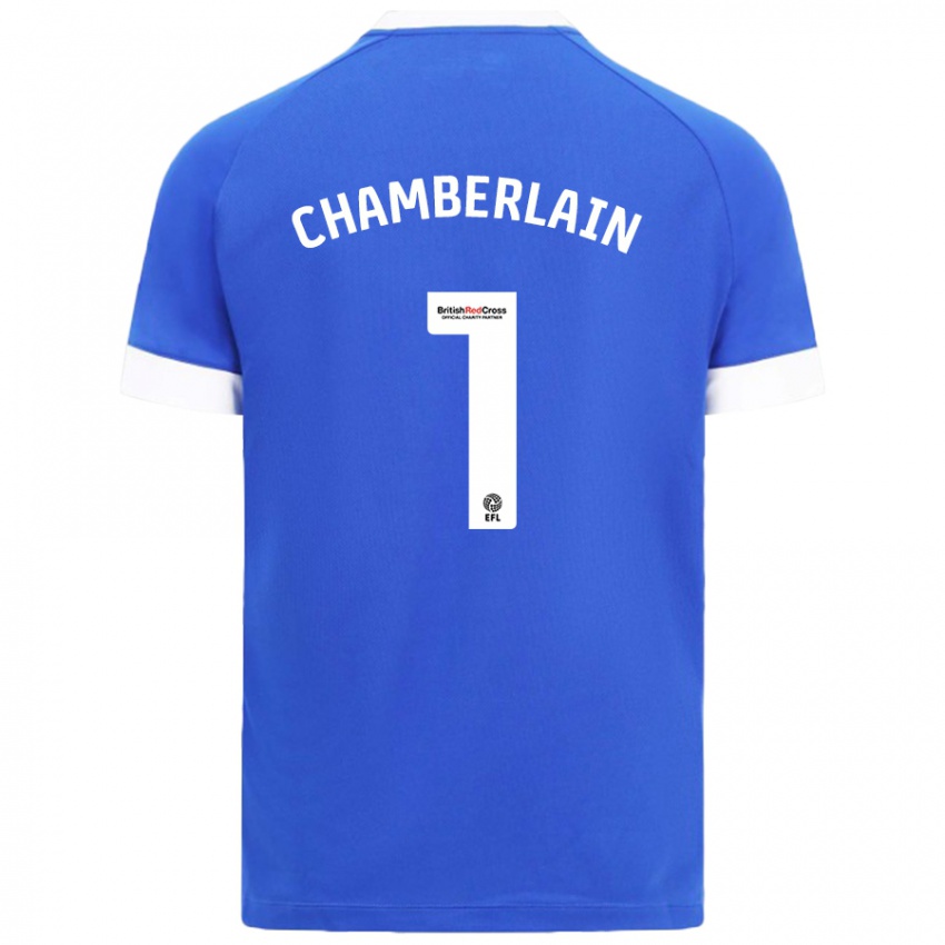 Niño Camiseta Ceryn Chamberlain #1 Azul Cielo 1ª Equipación 2024/25 La Camisa Perú