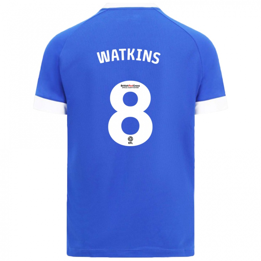 Niño Camiseta Seren Watkins #8 Azul Cielo 1ª Equipación 2024/25 La Camisa Perú