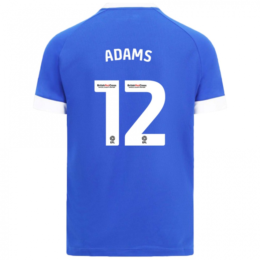 Niño Camiseta Kelly Adams #12 Azul Cielo 1ª Equipación 2024/25 La Camisa Perú