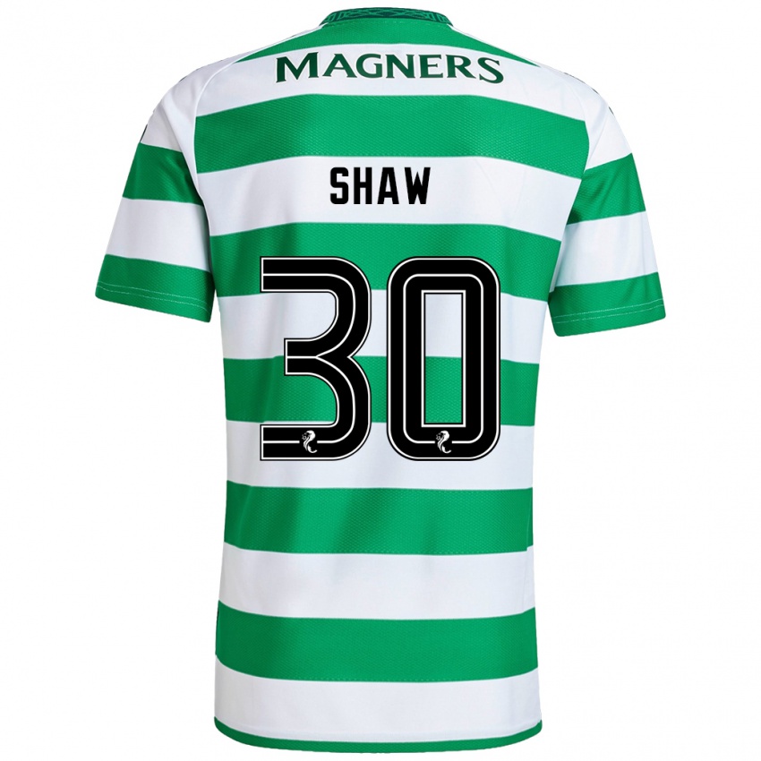 Niño Camiseta Liam Shaw #30 Verde Blanco 1ª Equipación 2024/25 La Camisa Perú