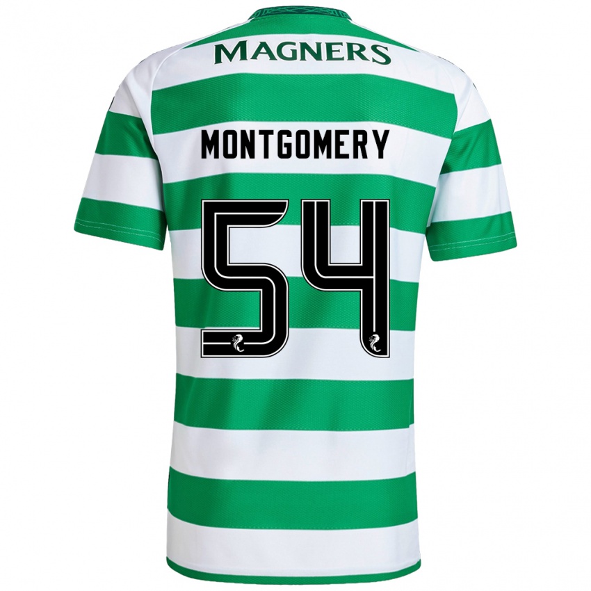 Niño Camiseta Adam Montgomery #54 Verde Blanco 1ª Equipación 2024/25 La Camisa Perú