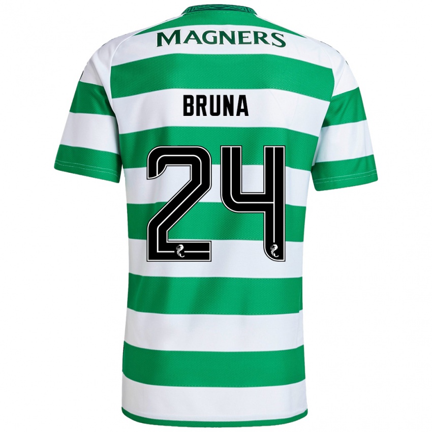 Niño Camiseta Bruna Lourenço #24 Verde Blanco 1ª Equipación 2024/25 La Camisa Perú