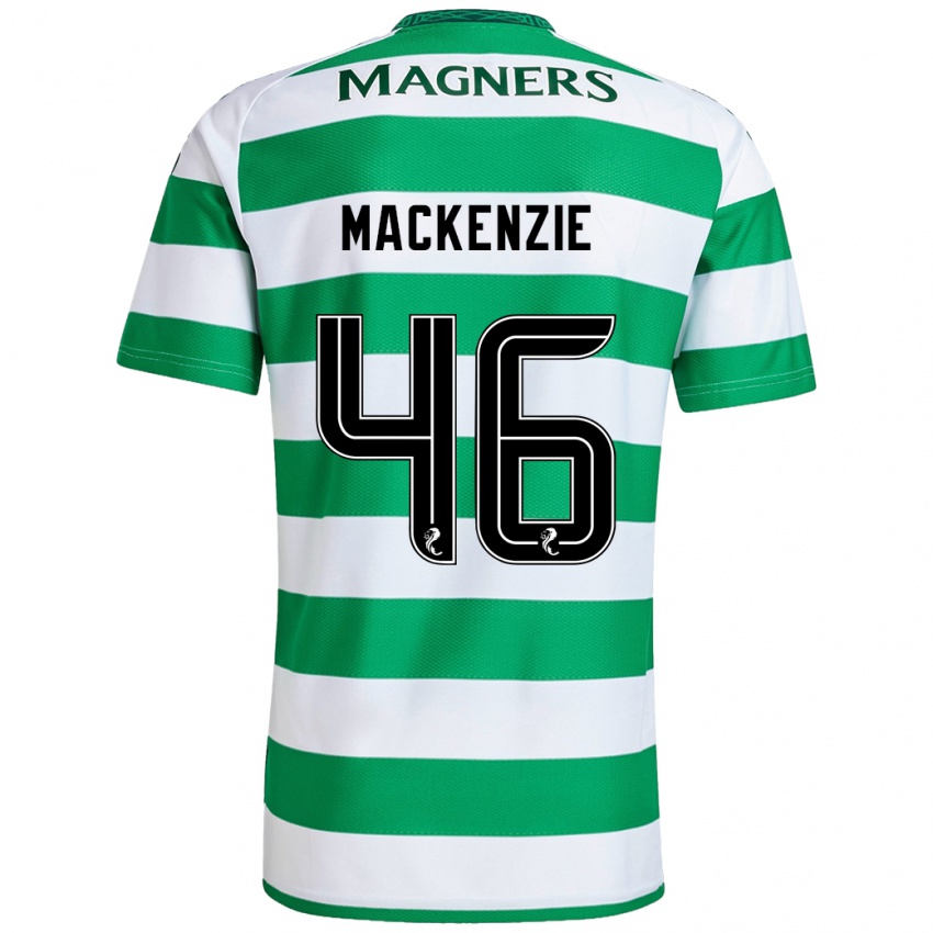 Niño Camiseta Magnus Mackenzie #46 Verde Blanco 1ª Equipación 2024/25 La Camisa Perú