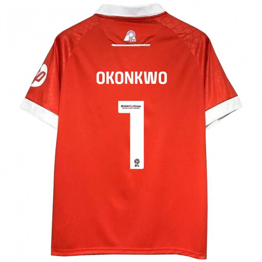 Niño Camiseta Arthur Okonkwo #1 Rojo Blanco 1ª Equipación 2024/25 La Camisa Perú