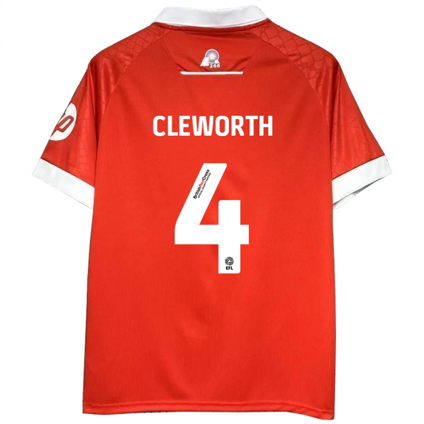 Niño Camiseta Max Cleworth #4 Rojo Blanco 1ª Equipación 2024/25 La Camisa Perú