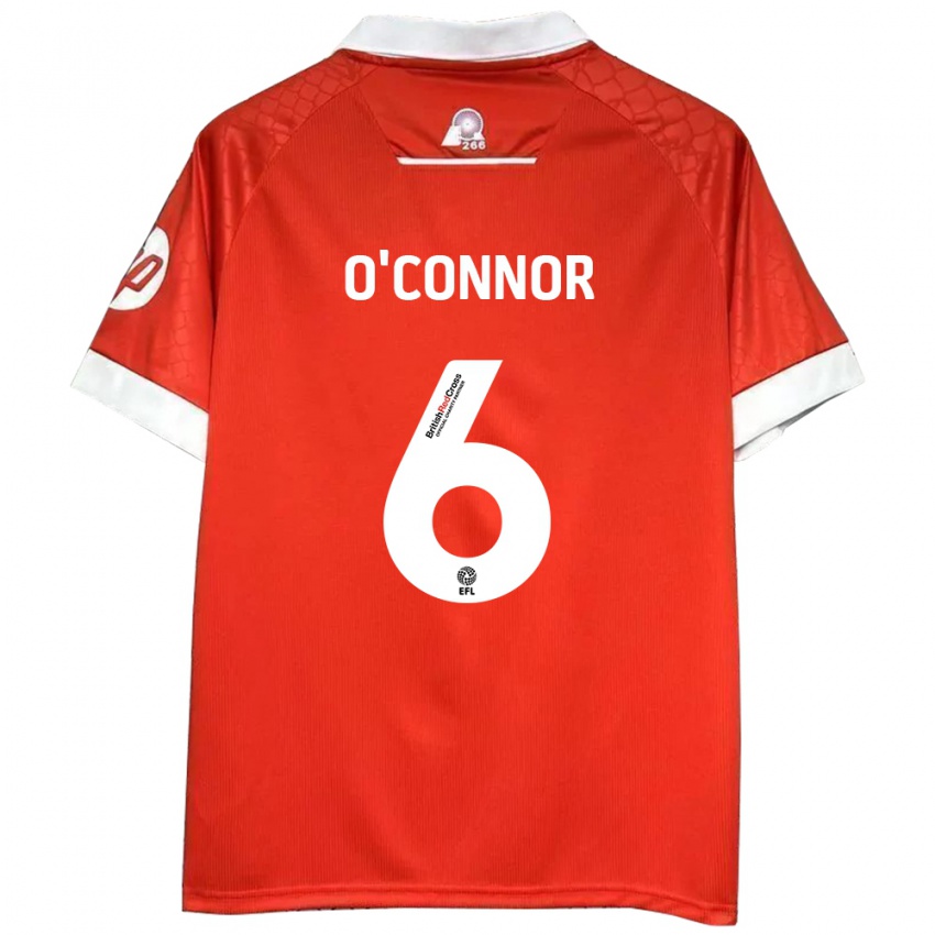 Niño Camiseta Thomas O'connor #6 Rojo Blanco 1ª Equipación 2024/25 La Camisa Perú