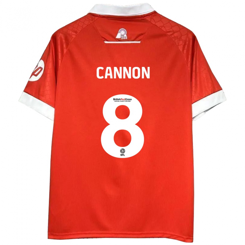 Niño Camiseta Andy Cannon #8 Rojo Blanco 1ª Equipación 2024/25 La Camisa Perú