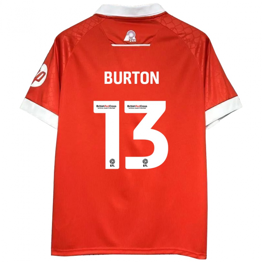 Niño Camiseta Callum Burton #13 Rojo Blanco 1ª Equipación 2024/25 La Camisa Perú