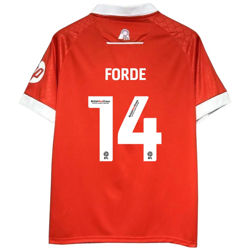 Niño Camiseta Anthony Forde #14 Rojo Blanco 1ª Equipación 2024/25 La Camisa Perú