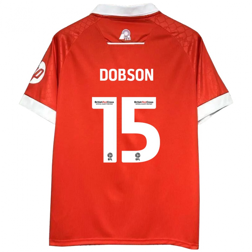 Niño Camiseta George Dobson #15 Rojo Blanco 1ª Equipación 2024/25 La Camisa Perú